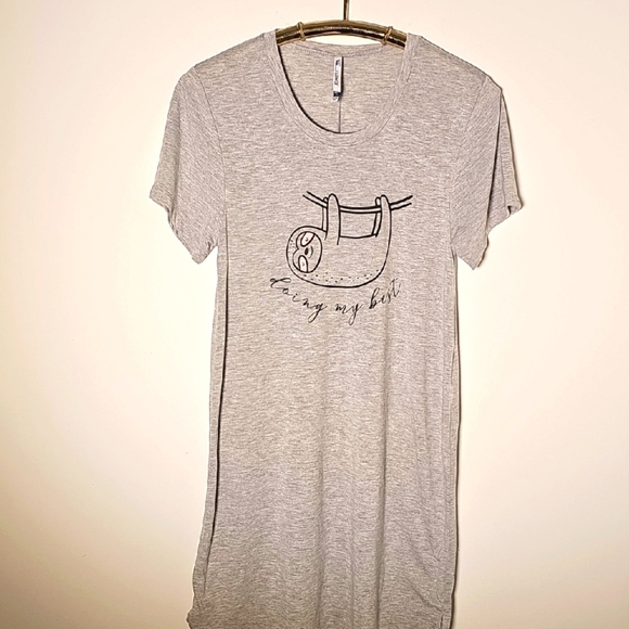 Gray Graphic Sleep Shirt with Sloth Design..by‎ Wallflower. Size Meduim - Picture 1 of 6